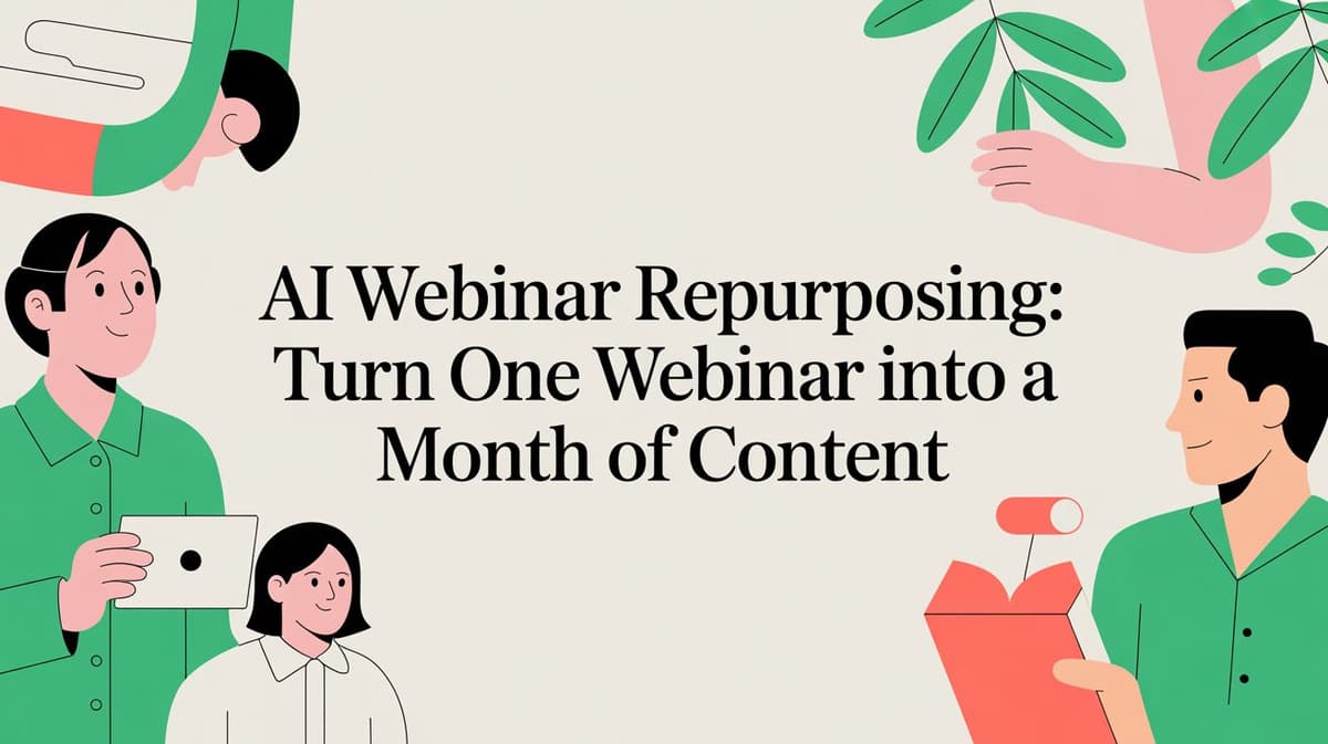 AI Webinar Repurposing: Turn One Webinar Into a Month of Content