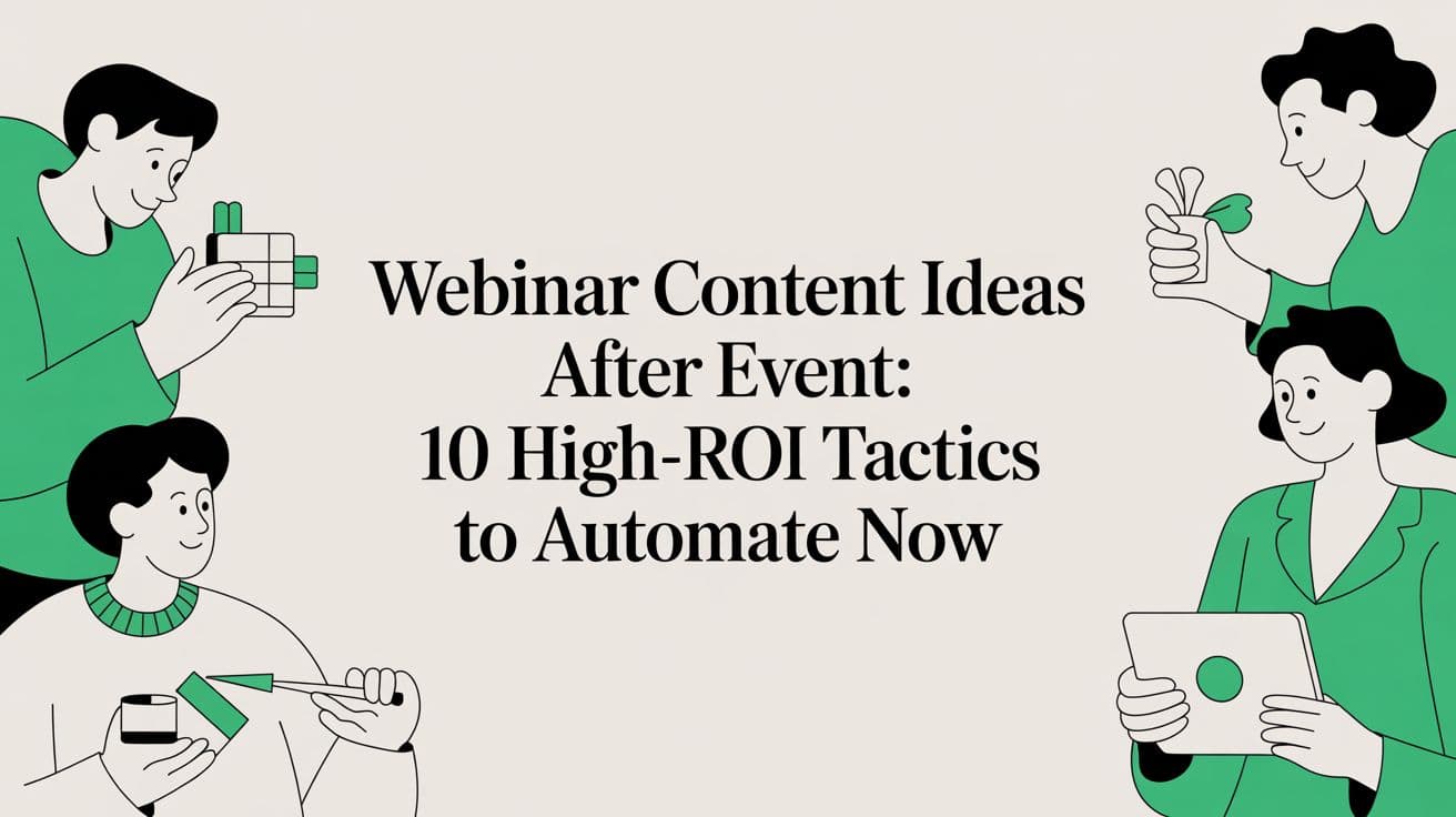 Webinar Content Ideas After Event: 10 High-ROI Tactics to Automate Now